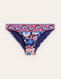 Swimwear-Boden Classic Bikini Bottoms-Mandarin Red, Botanical Sprig MandarinRed,BotanicalSprig