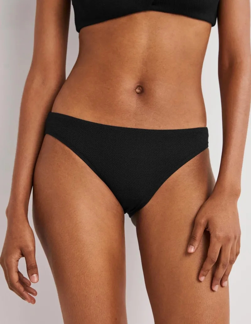 Swimwear-Boden Classic Bikini Bottoms-Textured Black TexturedBlack