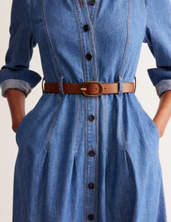 Belts-Boden Classic Leather Belt- Tan