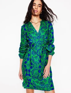 Dresses & Jumpsuits-Boden Cleo Tie Waist Linen Dress-Aleo, Structured Meadow Aleo,StructuredMeadow