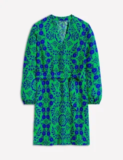 Dresses & Jumpsuits-Boden Cleo Tie Waist Linen Dress-Aleo, Structured Meadow Aleo,StructuredMeadow