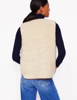 Jackets & Coats-Boden Clerkenwell Borg Button Gilet-Natural Faux Fur NaturalFauxFur