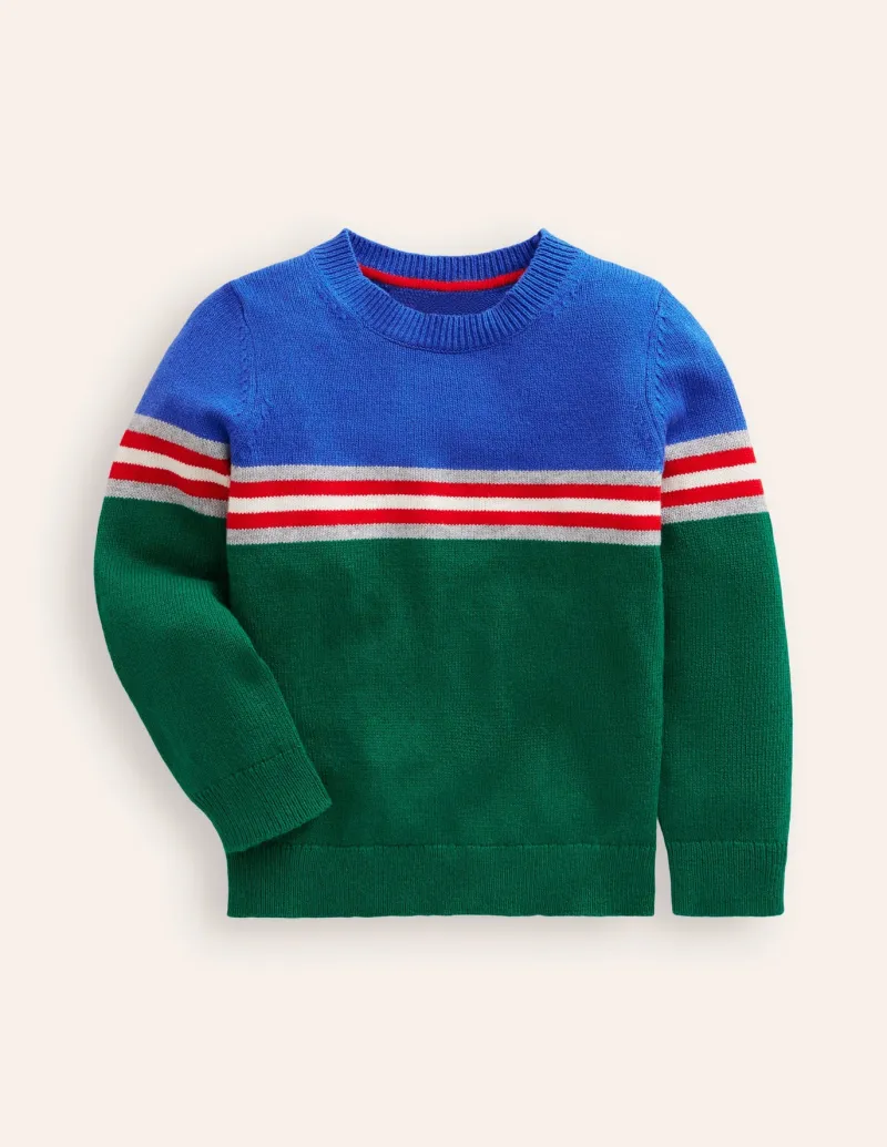 Sweaters & Cardigans-Boden Colour Block Sweater-Ivy Green IvyGreen