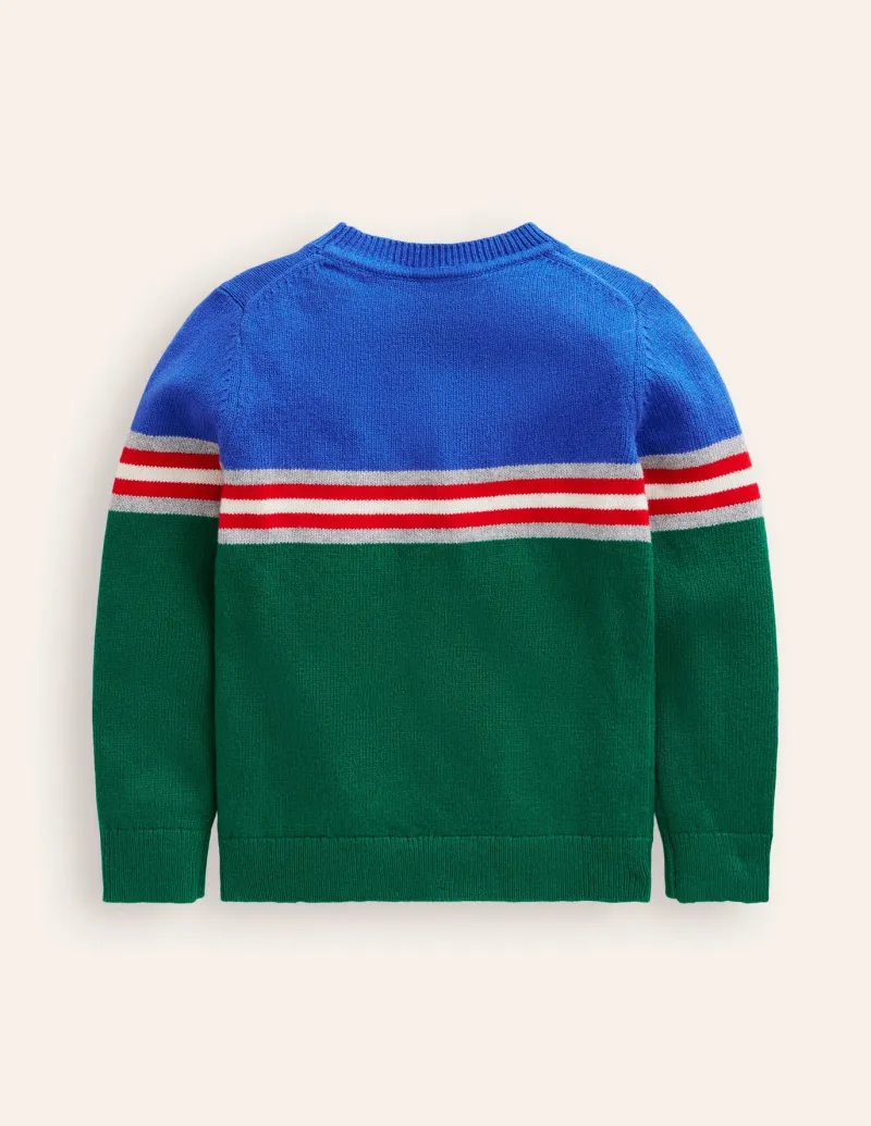 Sweaters & Cardigans-Boden Colour Block Sweater-Ivy Green IvyGreen