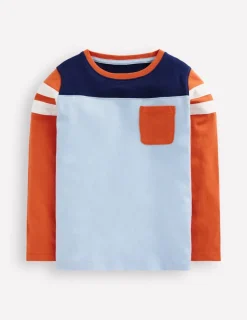 Tops, T-Shirts & Polos-Boden Colourblock T-shirt-Glacier Blue Colourblock GlacierBlueColourblock