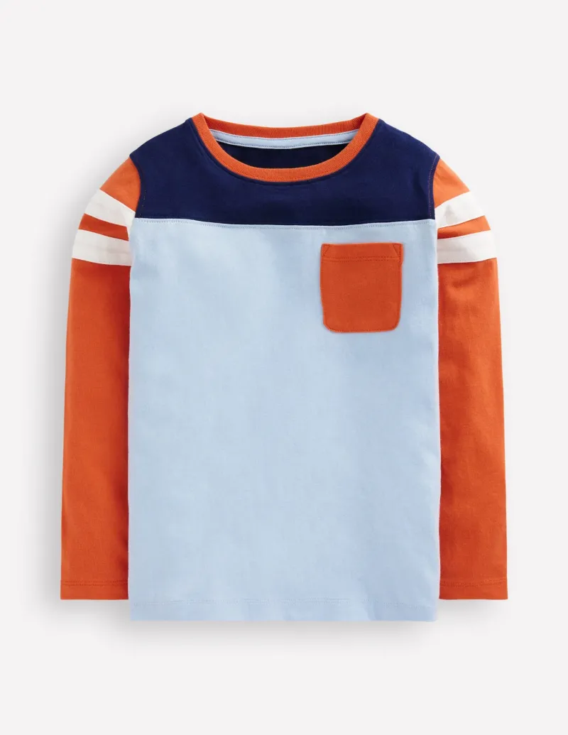 Tops, T-Shirts & Polos-Boden Colourblock T-shirt-Glacier Blue Colourblock GlacierBlueColourblock
