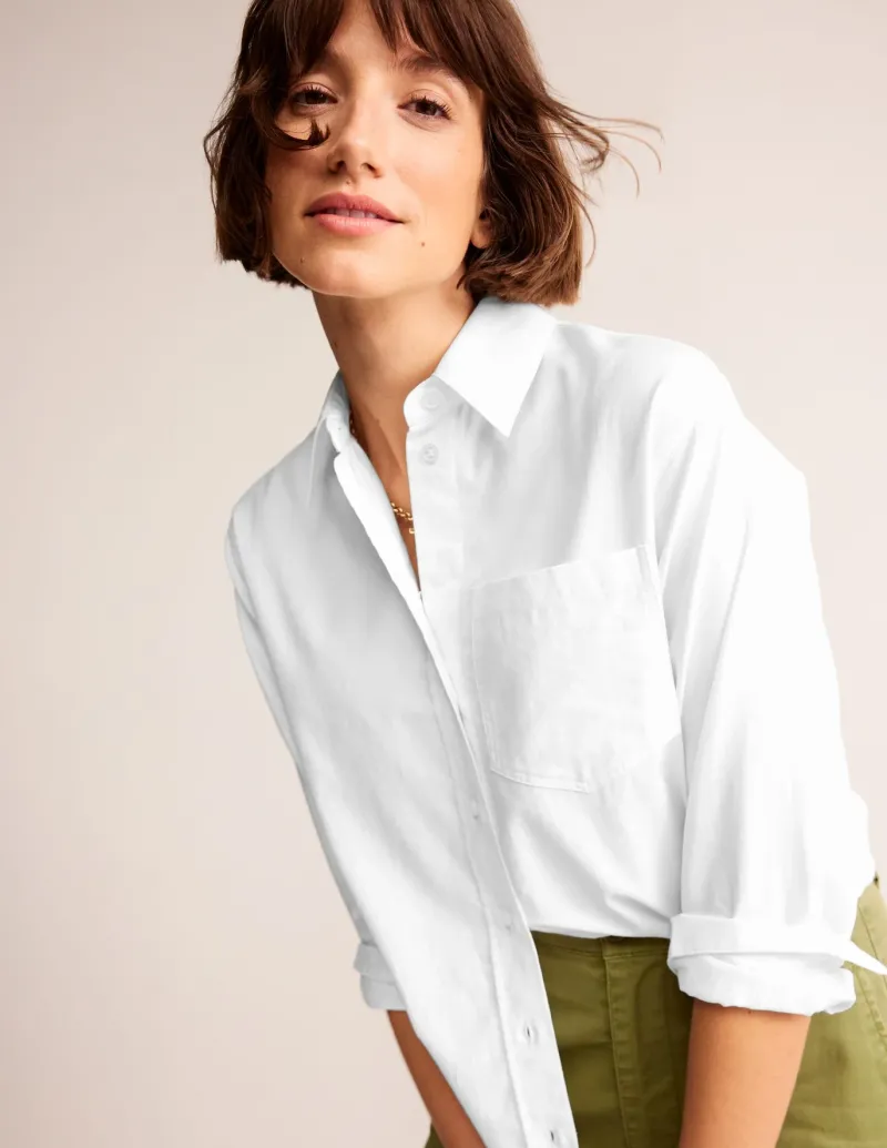 Shirts | Tops & Blouses-Boden Connie Relaxed Cotton Shirt- White