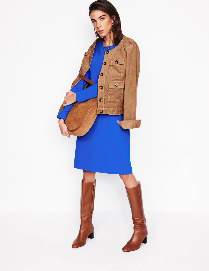 Dresses & Jumpsuits | Petite Dresses-Boden Cornelia Ottoman Dress-Gallery Blue GalleryBlue