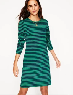 Dresses & Jumpsuits | Petite Dresses-Boden Cornelia Ottoman Dress-Rich Emerald, Navy Stripe RichEmerald,NavyStripe