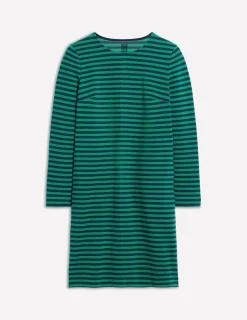 Dresses & Jumpsuits | Petite Dresses-Boden Cornelia Ottoman Dress-Rich Emerald, Navy Stripe RichEmerald,NavyStripe