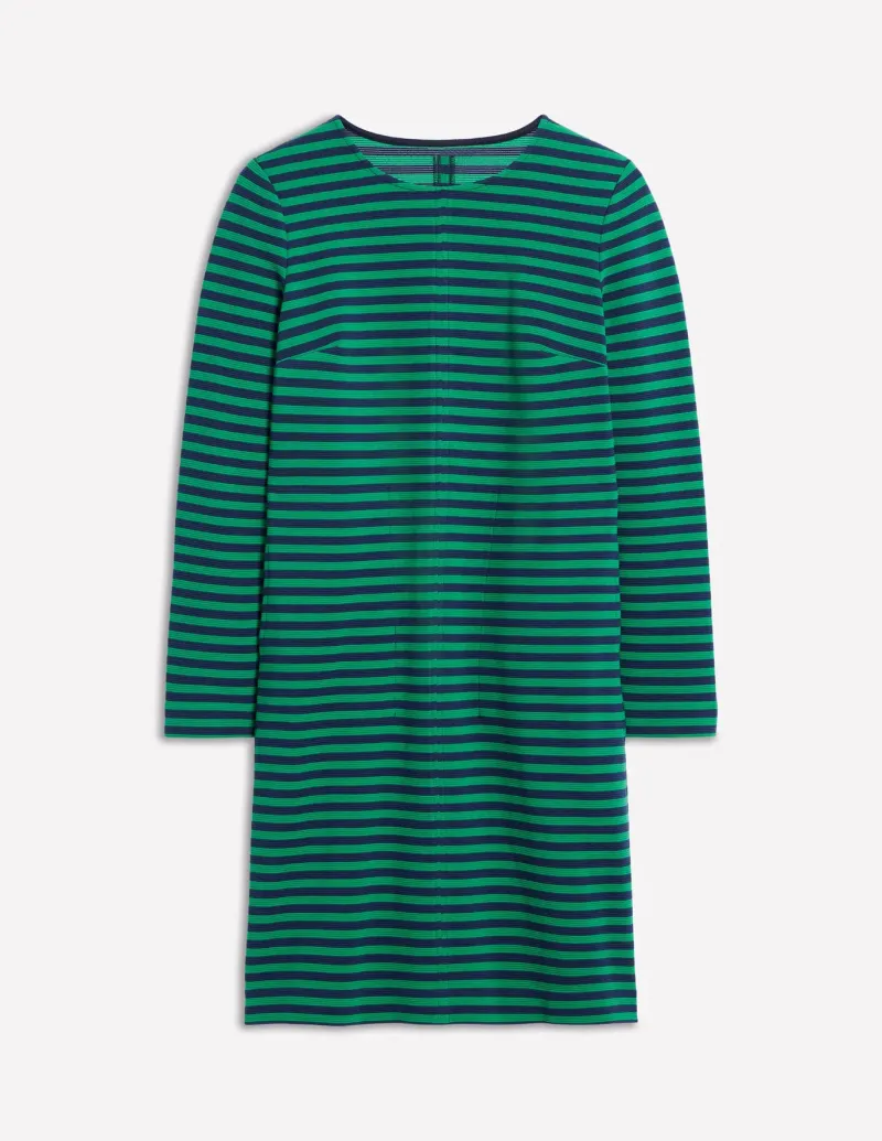 Dresses & Jumpsuits | Petite Dresses-Boden Cornelia Ottoman Dress-Rich Emerald, Navy Stripe RichEmerald,NavyStripe