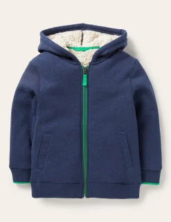 Sweatshirts & Hoodies | Tops, T-Shirts & Polos-Boden Cosy Fleece-Lined Hoodie-College Navy Marl CollegeNavyMarl