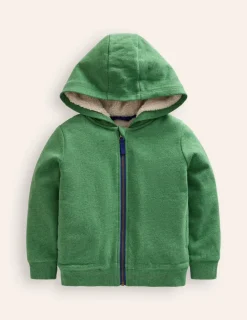 Sweatshirts & Hoodies | Tops, T-Shirts & Polos-Boden Cosy Fleece-Lined Hoodie-Green Marl GreenMarl