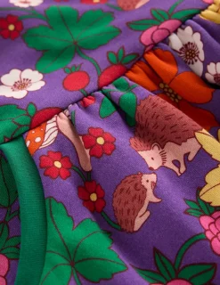 Dresses-Boden Cosy Printed Sweatshirt Dress-Pansy Purple Hedgehogs PansyPurpleHedgehogs