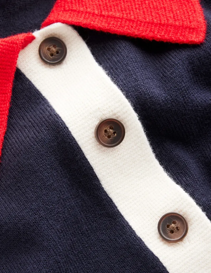 Sweaters & Cardigans-Boden Cotton Blend Henley Sweater- Navy