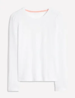 T-Shirts & Tanks | Tops & Blouses-Boden Cotton Crew Long Sleeve Top- White