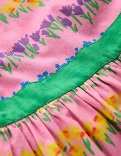 Dresses-Boden Cotton Linen Vintage Dress-Pink Spring Floral Stripe PinkSpringFloralStripe