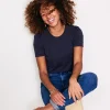 Nightwear & Lougewear | T-Shirts & Tanks-Boden Cotton Puff Sleeve T-Shirt- Navy