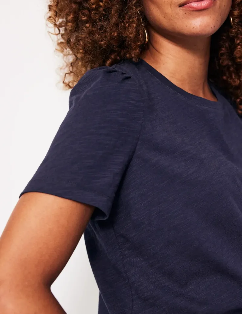 Nightwear & Lougewear | T-Shirts & Tanks-Boden Cotton Puff Sleeve T-Shirt- Navy