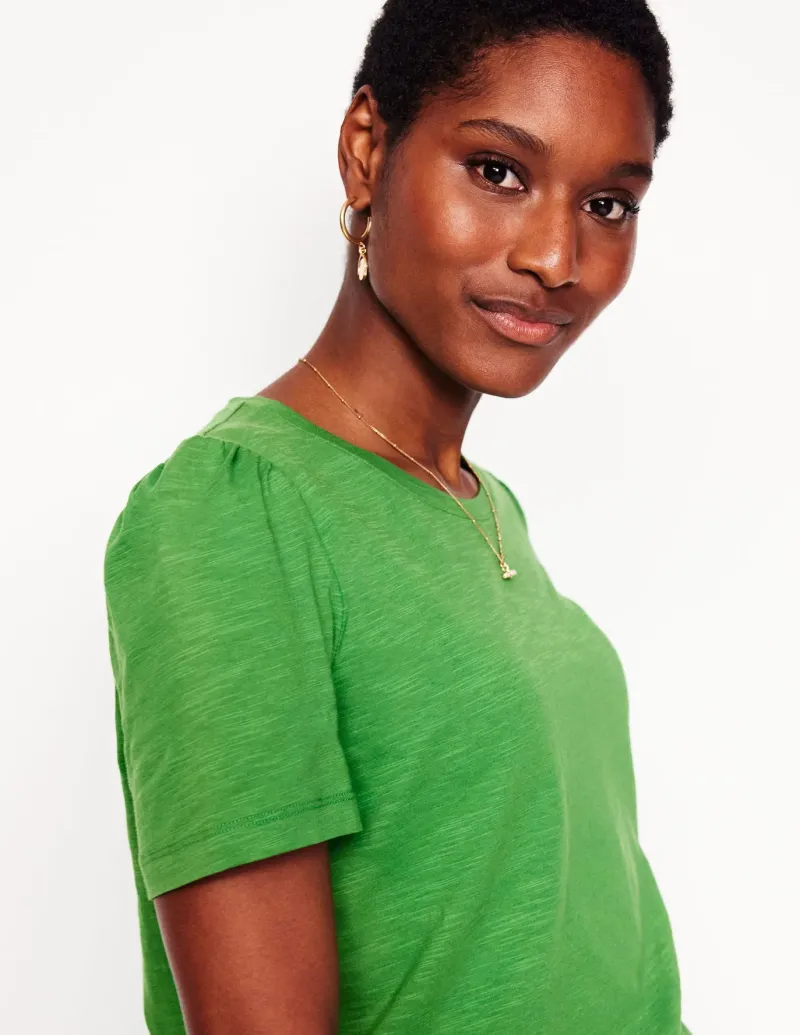 Nightwear & Lougewear | T-Shirts & Tanks-Boden Cotton Puff Sleeve T-Shirt-Paradise Green ParadiseGreen