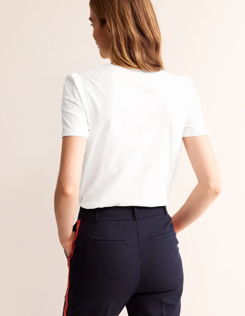 Nightwear & Lougewear | T-Shirts & Tanks-Boden Cotton Puff Sleeve T-Shirt- White