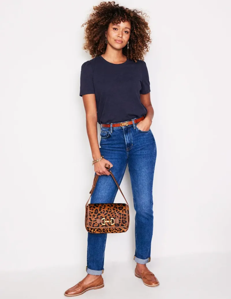 Nightwear & Lougewear | T-Shirts & Tanks-Boden Cotton Puff Sleeve T-Shirt- Navy
