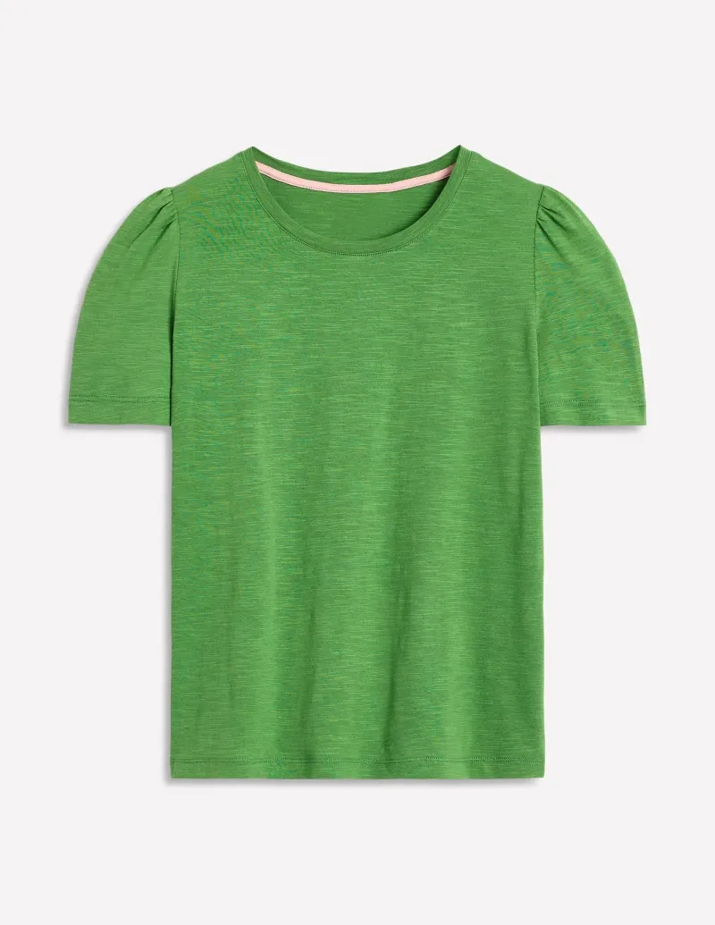 Nightwear & Lougewear | T-Shirts & Tanks-Boden Cotton Puff Sleeve T-Shirt-Paradise Green ParadiseGreen