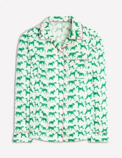 Nightwear & Lougewear-Boden Cotton Sateen Pajama Shirt-Ivory, Janet and Friends Ivory,JanetandFriends