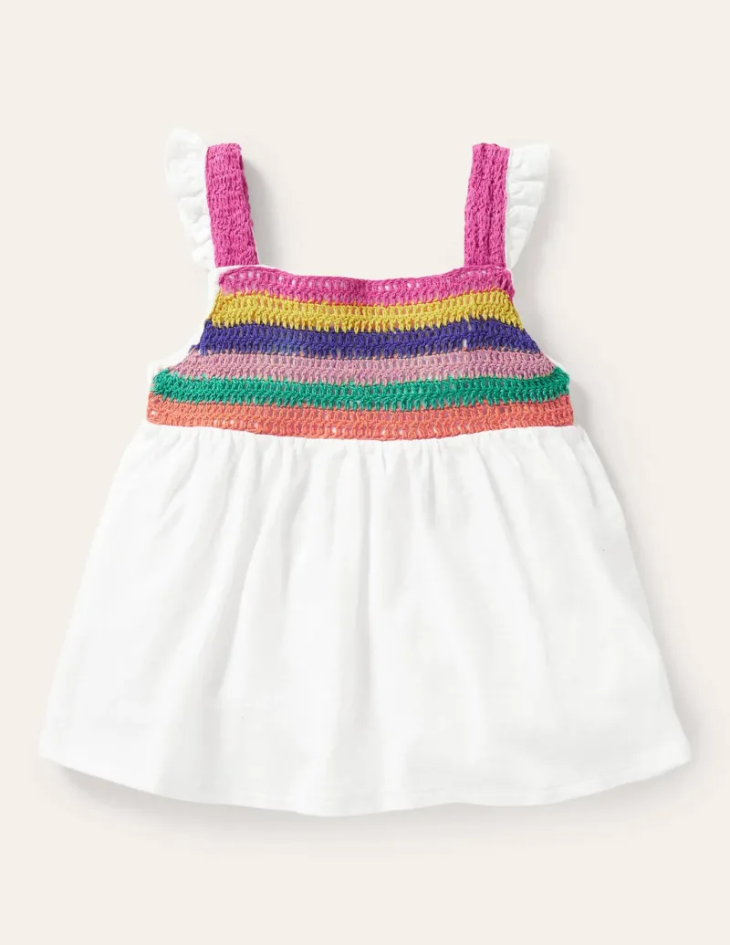 Tops & T-Shirts-Boden Crochet Tank Top- White