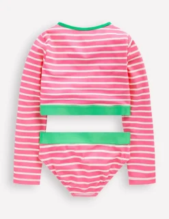 Swimwear & Beachwear-Boden Cropped Rash Vest Set-Strawberry Stripe StrawberryStripe
