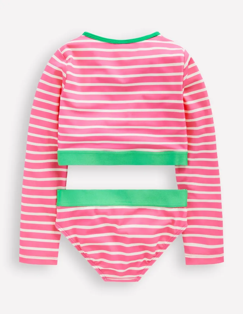Swimwear & Beachwear-Boden Cropped Rash Vest Set-Strawberry Stripe StrawberryStripe
