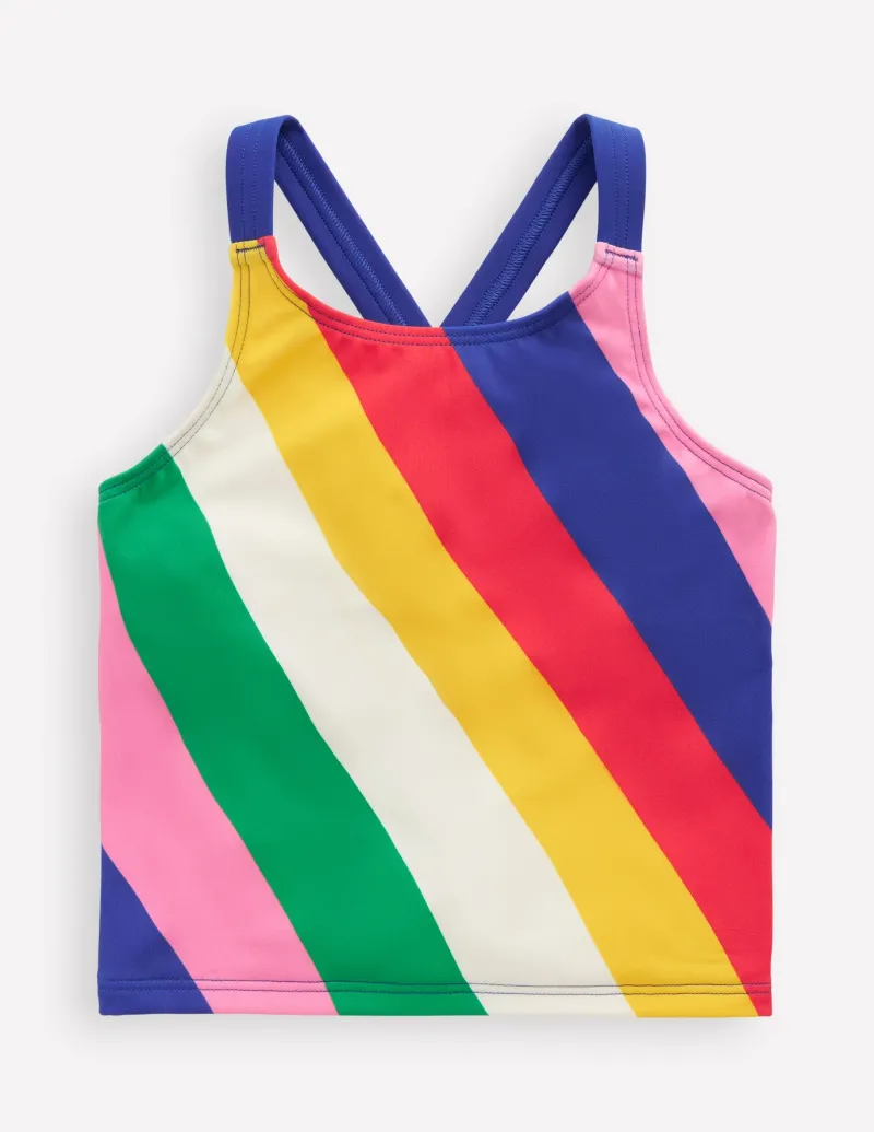 Swimwear & Beachwear-Boden Cross-Back Tankini Top-Multi Rainbow Swirl MultiRainbowSwirl