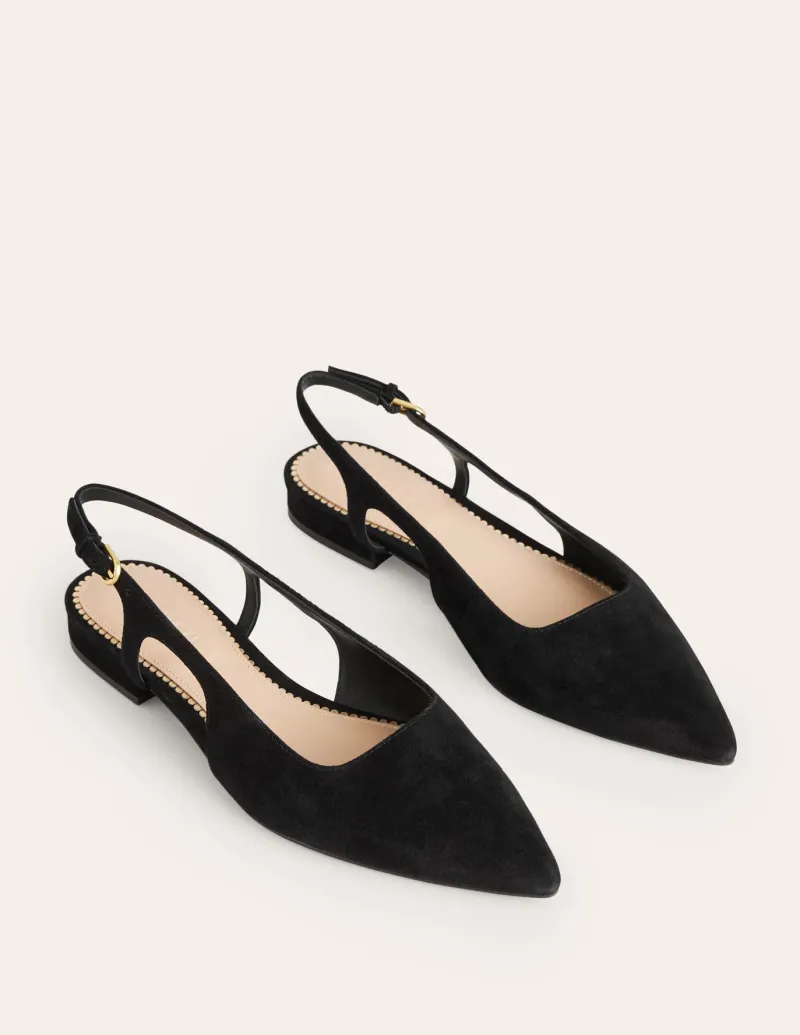 Flats-Boden Cut Out Sling Back Flats-Black suede Blacksuede