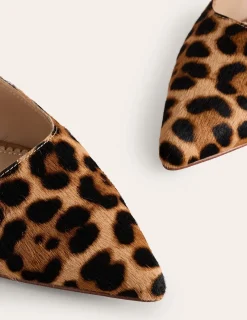 Flats-Boden Cut Out Sling Back Flats- Leopard