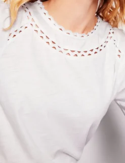 T-Shirts & Tanks | Tops & Blouses-Boden Daisy Long Sleeve Top- White