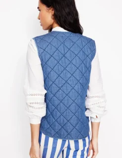 Jackets & Coats-Boden Denim Quilted Gilet-Mid Wash MidWash
