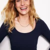 T-Shirts & Tanks | Tops & Blouses-Boden Double Layer Scoop Long Sleeve- Navy