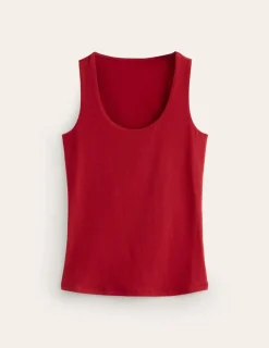 Tops & Blouses | T-Shirts & Tanks-Boden Double Layer Scoop Neck Vest-Red Liquorice RedLiquorice