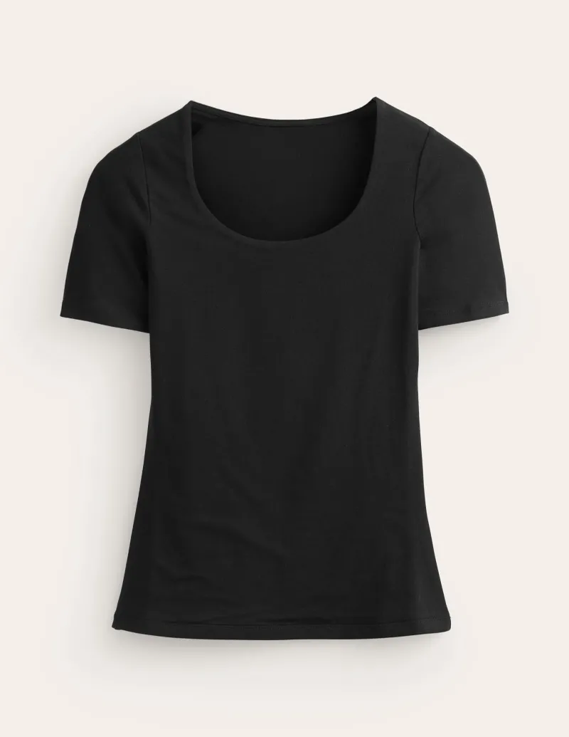 Nightwear & Lougewear | T-Shirts & Tanks-Boden Double Layer Scoop T-shirt- Black