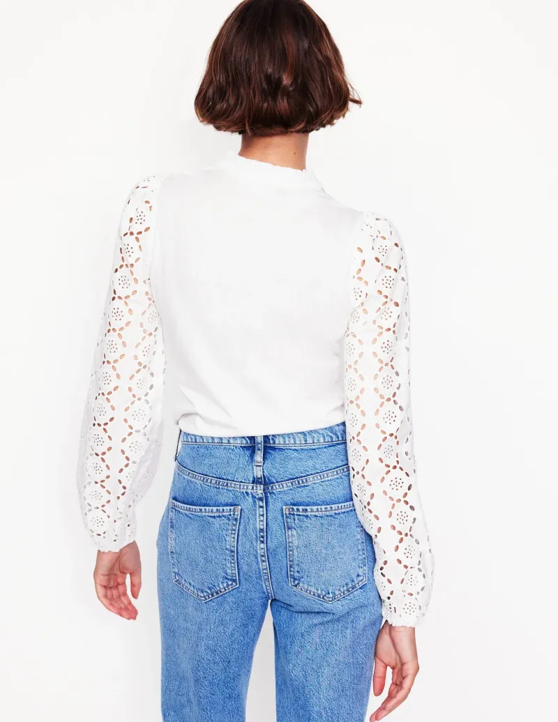 T-Shirts & Tanks | Tops & Blouses-Boden Eden Broderie Blouse- White