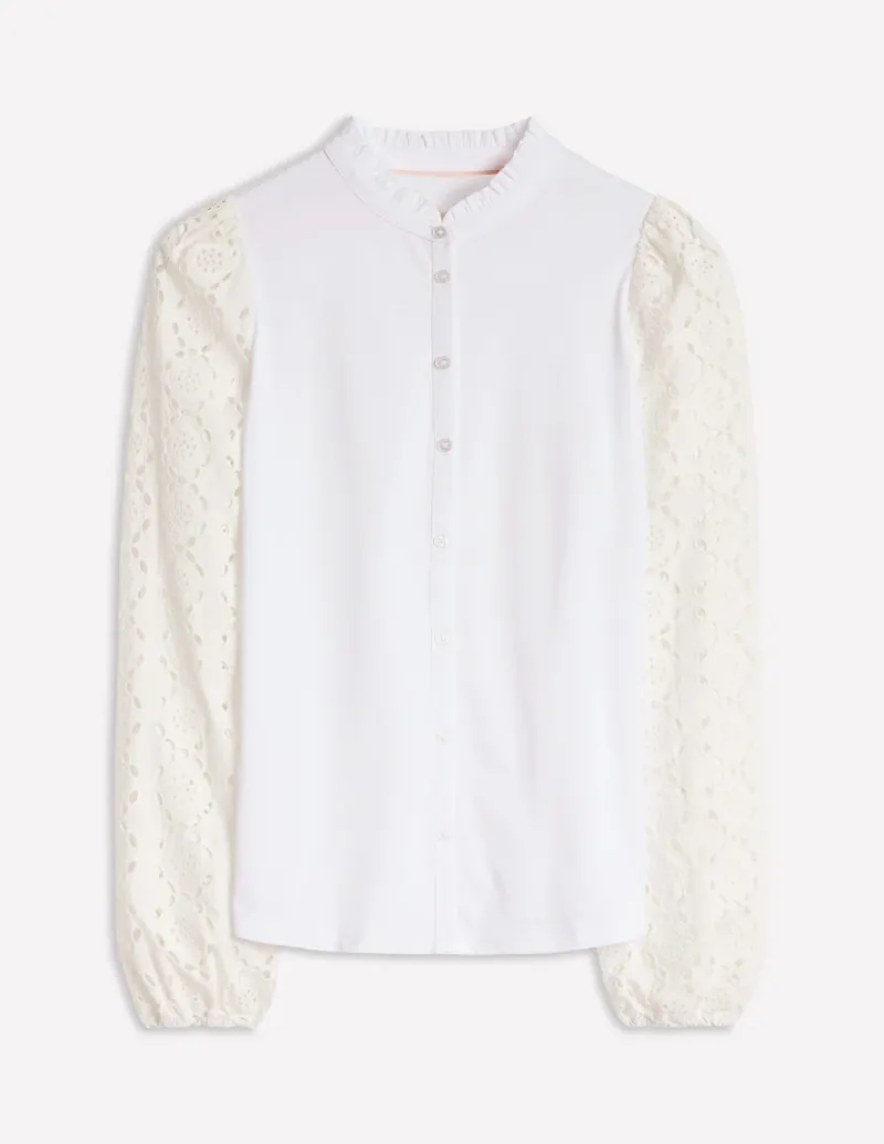 T-Shirts & Tanks | Tops & Blouses-Boden Eden Broderie Blouse- White