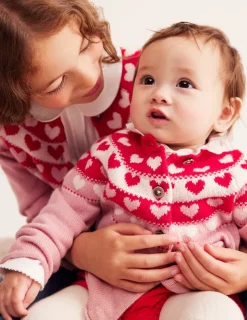 Sweaters & Cardigans-Boden Edie Fair Isle Cardigan-Almond Pink Hearts AlmondPinkHearts