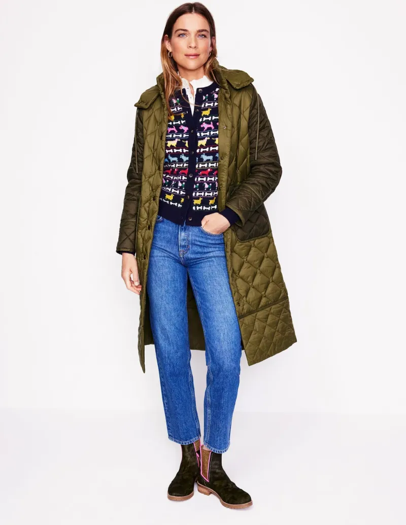 Sweaters & Cardigans-Boden Edie Fair Isle Cardigan-Navy, Dogs Navy,Dogs