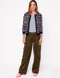 Sweaters & Cardigans-Boden Edie Fair Isle Cardigan-Navy, Dogs Navy,Dogs
