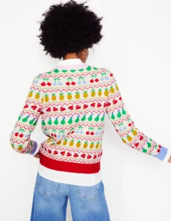 Sweaters & Cardigans-Boden Edie Fair Isle Sweater-Ecru Marl, Fruit EcruMarl,Fruit