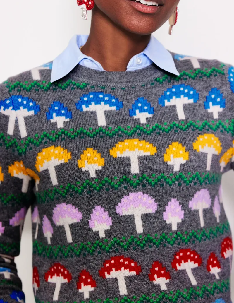 Sweaters & Cardigans-Boden Edie Fair Isle Sweater-Grey Mushroom GreyMushroom
