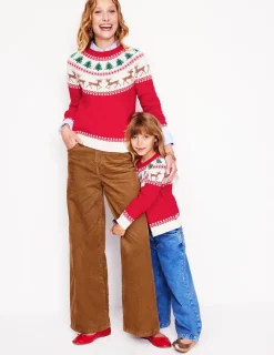 Sweaters & Cardigans-Boden Edie Fair Isle Sweater-Red, Reindeers Red,Reindeers