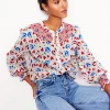 Tops & Blouses-Boden Effie Smocked Blouse-Ivory, Heart Flutter Ivory,HeartFlutter