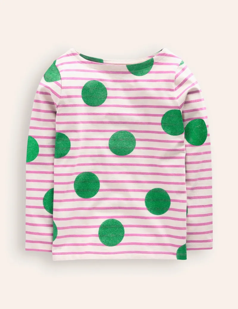 Tops & T-Shirts-Boden Ella Breton-Rich Emerald Foil Spot RichEmeraldFoilSpot