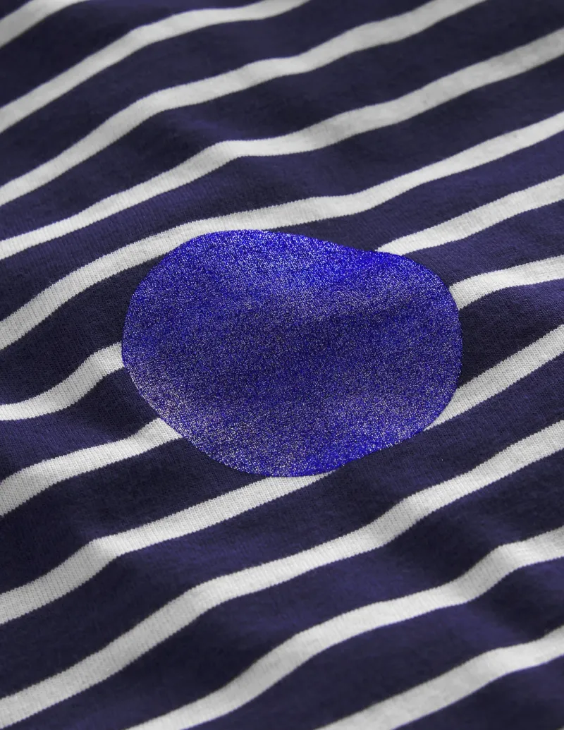 Tops & T-Shirts-Boden Ella Breton-Sapphire Blue Foil spot SapphireBlueFoilspot